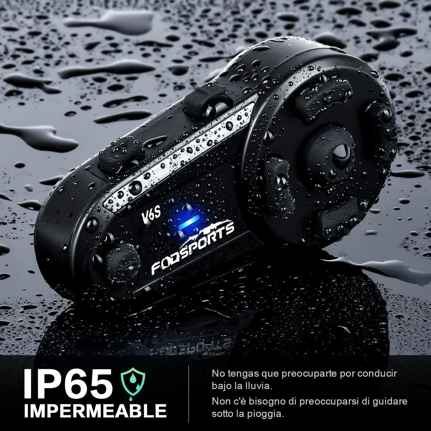 Intercom Moto - Fodsports V6S (1000m) - Bluetooth 5.0