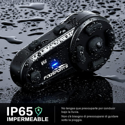 2x Moto Intercoms - Fodsports V6S (1000m) - Bluetooth 5.0
