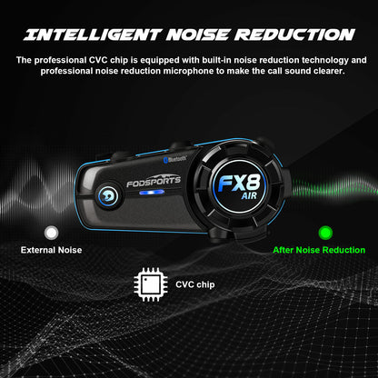 2x Intercoms Moto - Fodsports FX8 AIR - Bluetooth 5.0