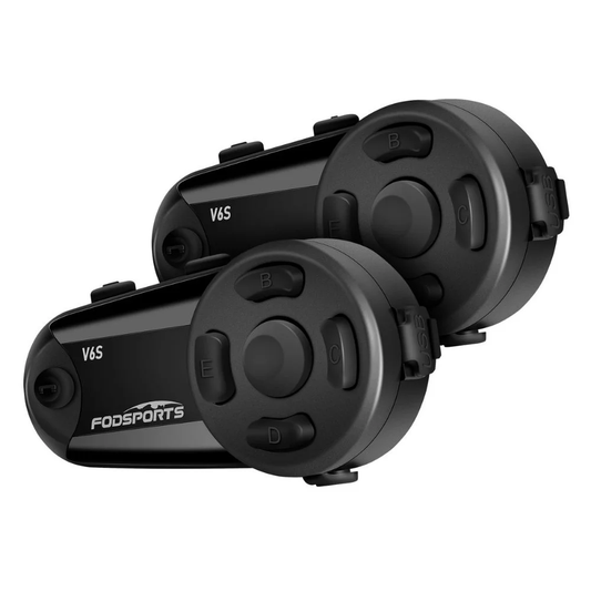 2x Intercoms Moto - Fodsports V6S (1000m) - Bluetooth 5.0